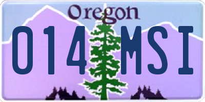 OR license plate 014MSI
