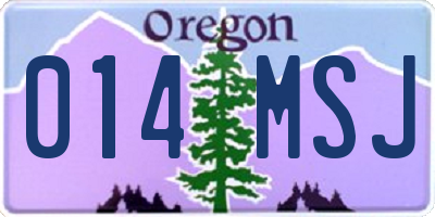 OR license plate 014MSJ