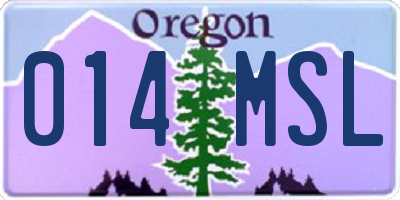 OR license plate 014MSL