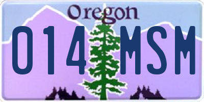 OR license plate 014MSM