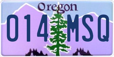OR license plate 014MSQ