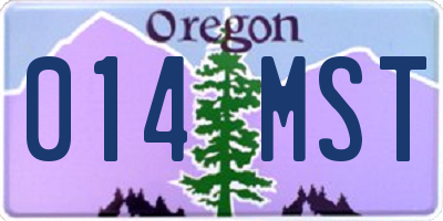 OR license plate 014MST
