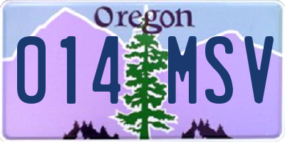 OR license plate 014MSV