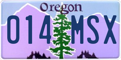 OR license plate 014MSX