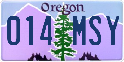 OR license plate 014MSY