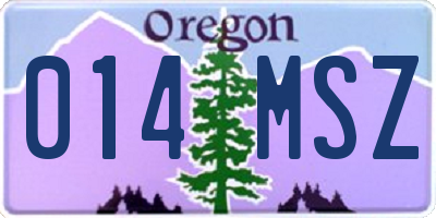 OR license plate 014MSZ