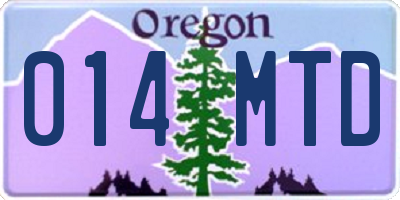 OR license plate 014MTD