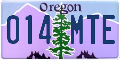 OR license plate 014MTE