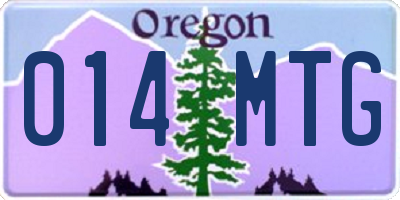 OR license plate 014MTG
