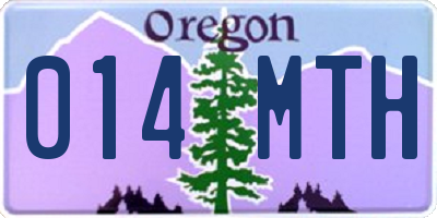OR license plate 014MTH