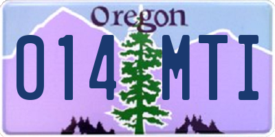 OR license plate 014MTI