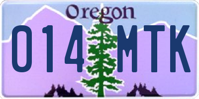 OR license plate 014MTK