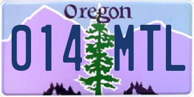 OR license plate 014MTL
