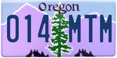 OR license plate 014MTM