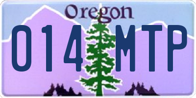 OR license plate 014MTP