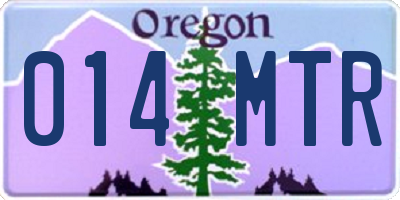 OR license plate 014MTR