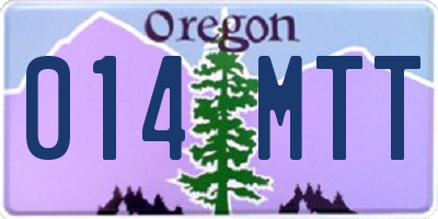 OR license plate 014MTT