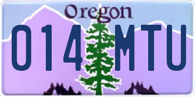 OR license plate 014MTU