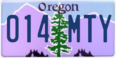 OR license plate 014MTY