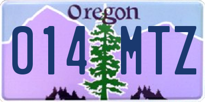 OR license plate 014MTZ