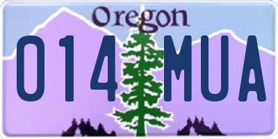 OR license plate 014MUA