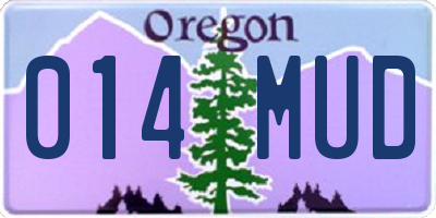 OR license plate 014MUD