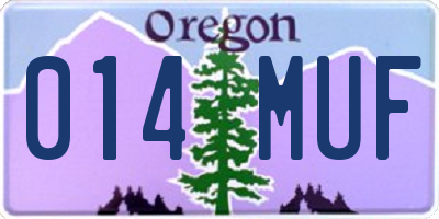 OR license plate 014MUF