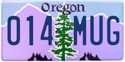 OR license plate 014MUG