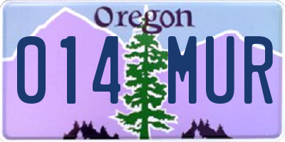 OR license plate 014MUR