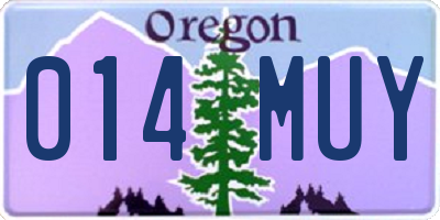 OR license plate 014MUY