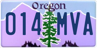 OR license plate 014MVA