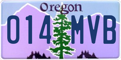 OR license plate 014MVB