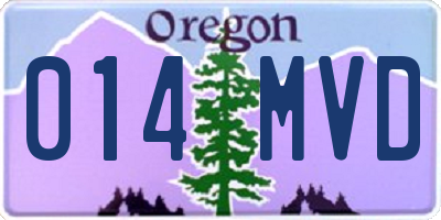 OR license plate 014MVD