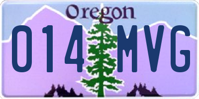 OR license plate 014MVG