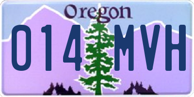 OR license plate 014MVH
