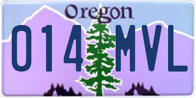 OR license plate 014MVL