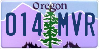 OR license plate 014MVR