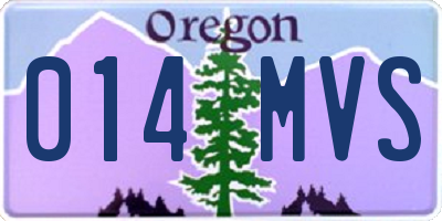 OR license plate 014MVS