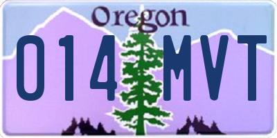 OR license plate 014MVT