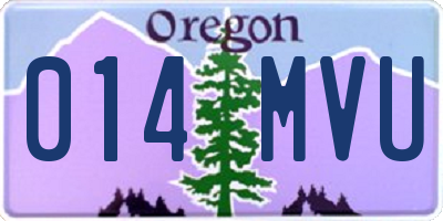 OR license plate 014MVU