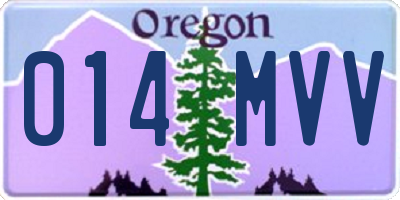 OR license plate 014MVV