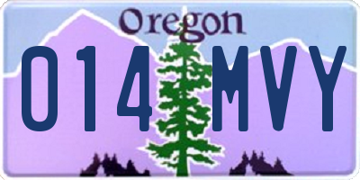 OR license plate 014MVY