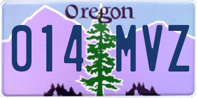 OR license plate 014MVZ