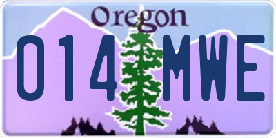 OR license plate 014MWE