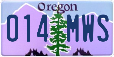 OR license plate 014MWS
