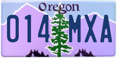 OR license plate 014MXA