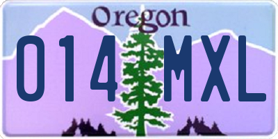 OR license plate 014MXL