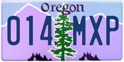 OR license plate 014MXP