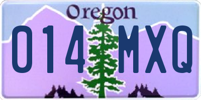 OR license plate 014MXQ