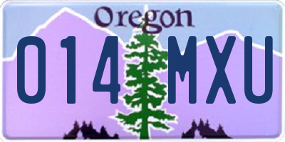 OR license plate 014MXU